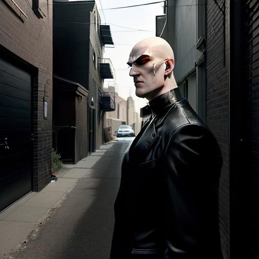 Moments later, a sleek black car screeches to a halt beside the alley. Morpheus, a towering figure with a shaved head a...