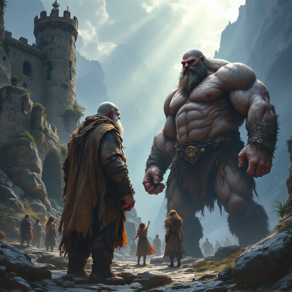 Gargantuan Giants Dominate Mountain Stronghold