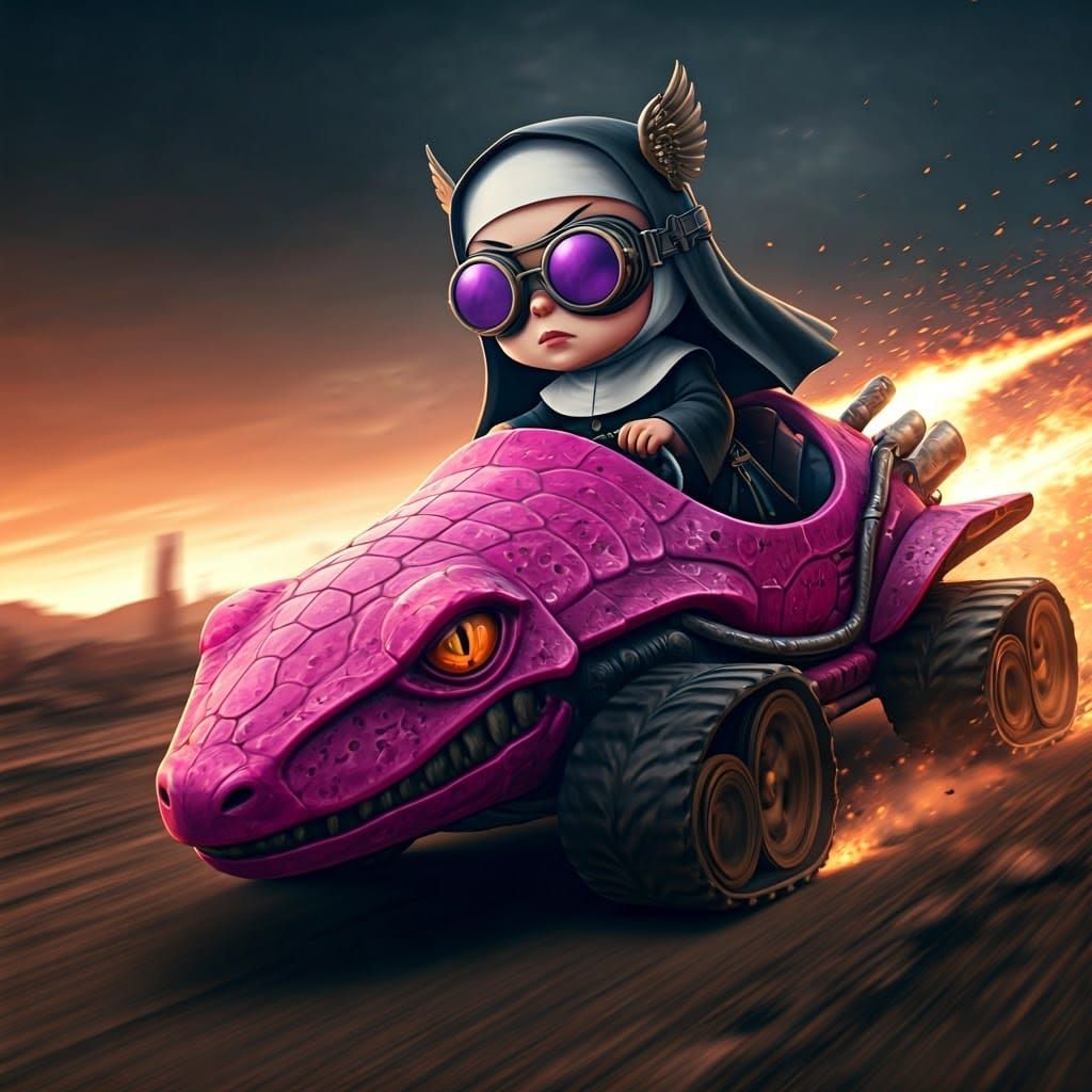 Chibi Nun in Apocalyptic Salamander Tank