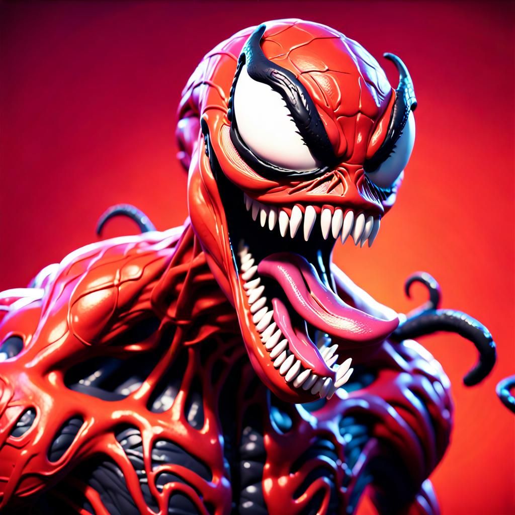 Carnage Venom Claymation in 3D Digital Art