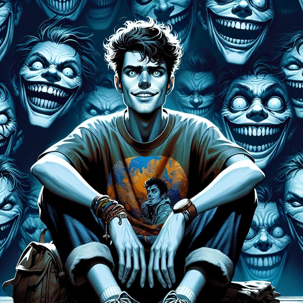 Eerie Male Character Design in Dark Environment