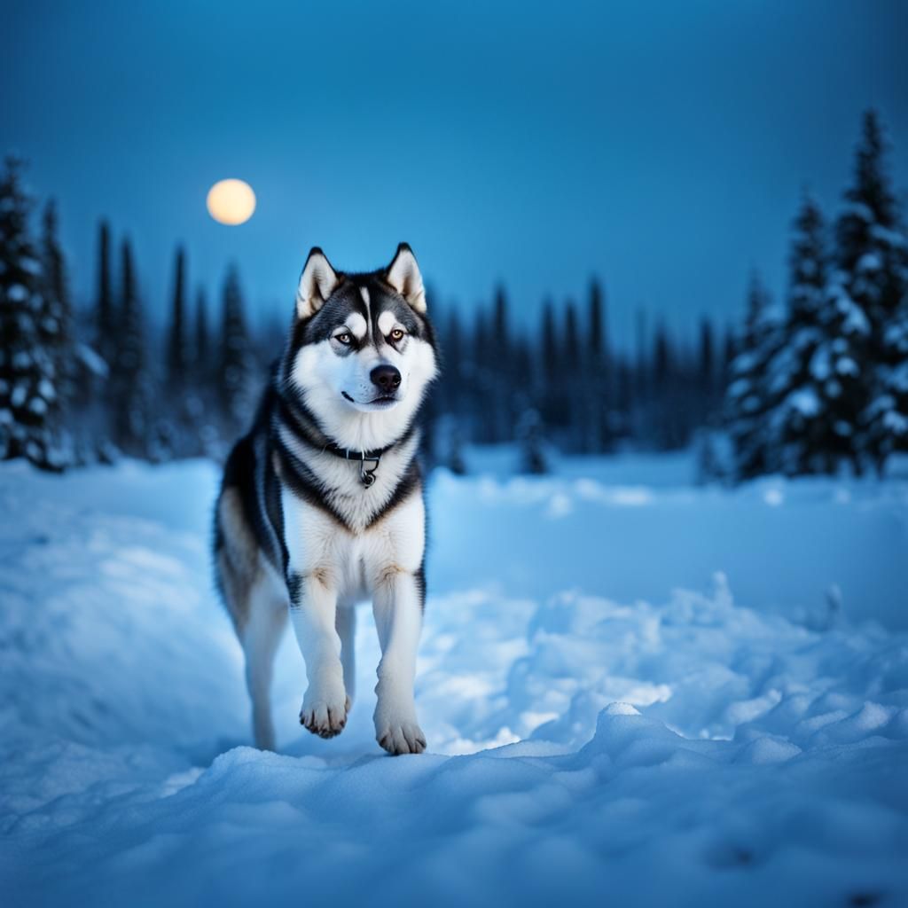 Ultra-Detailed Husky Portrait with Diffuse Lighting