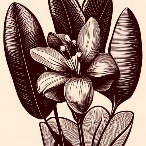 LineArt illustration of Vanilla Flowers