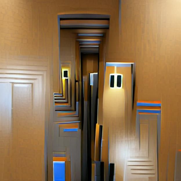 Endless Hallway of Doors: A Surreal Perspective