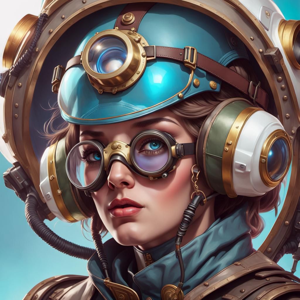 Tartarian Woman in Riot Gear, Hyperdetailed Concept Art