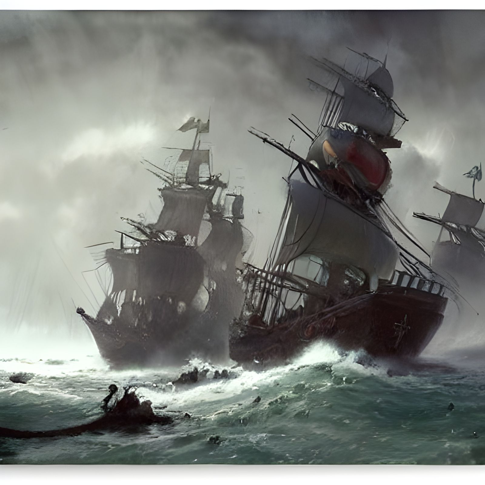 Pirate Ship Battle with Flying Dutchman