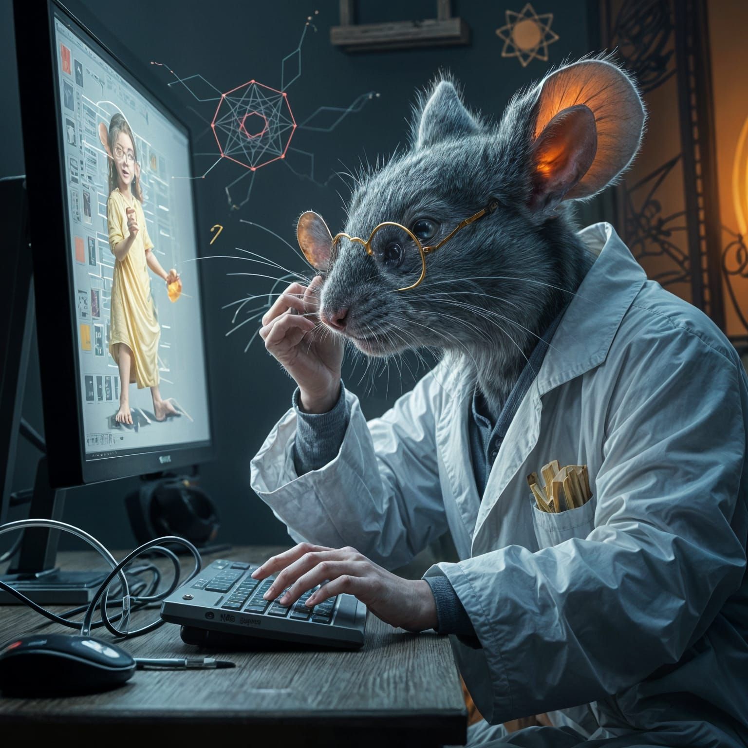 Mouse Scientist Generates AI Art in Laboratory