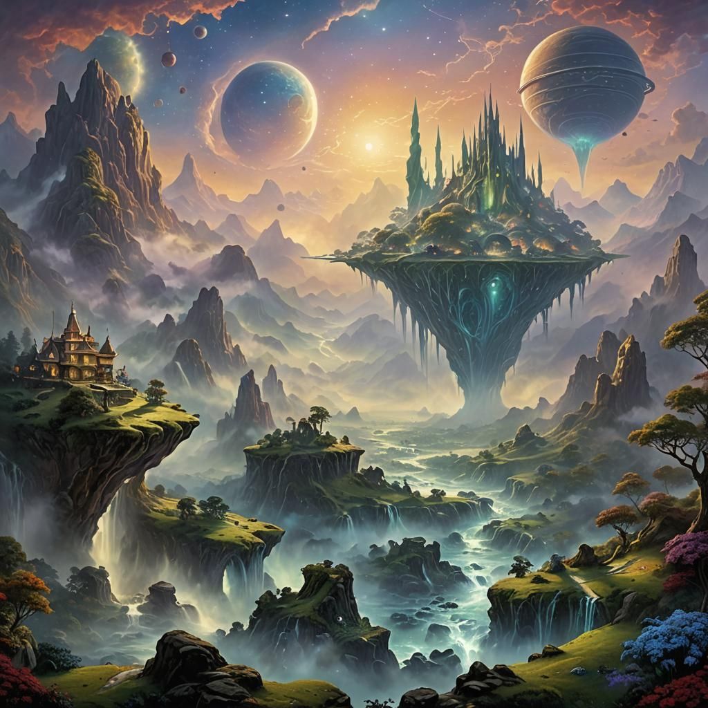 Ethereal Alien Planet in Fantasy Style