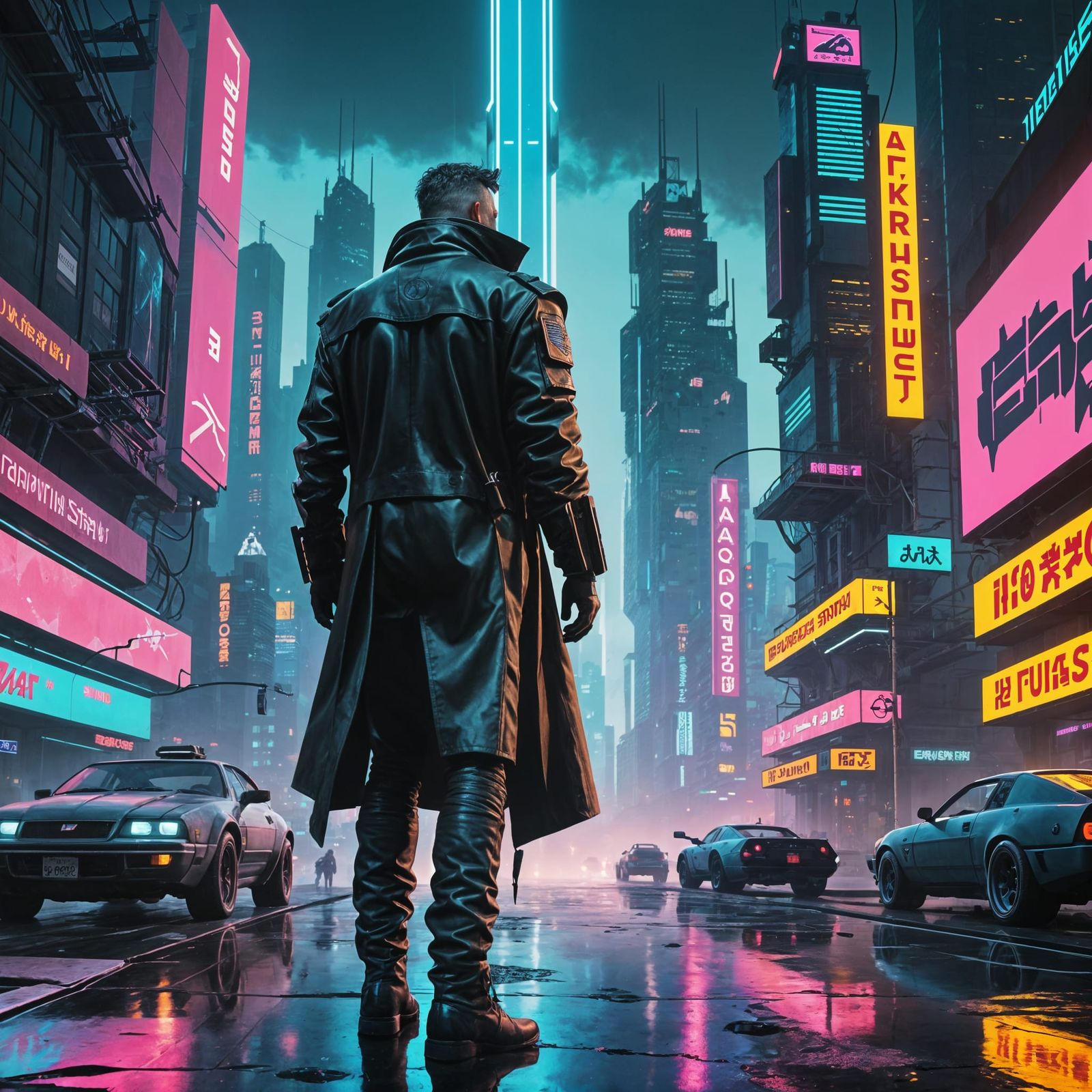 Vibrant neon metropolis