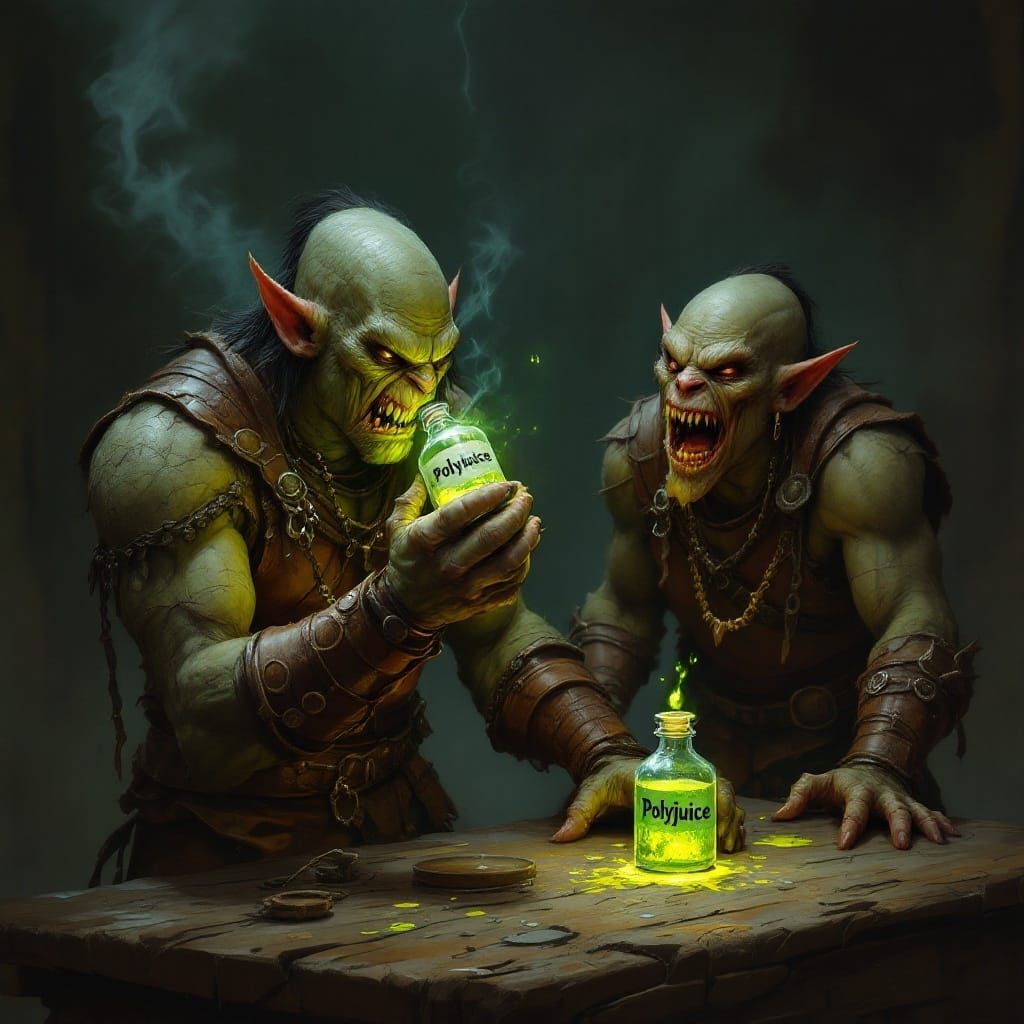 Orc Transforms Under Darkened Skies