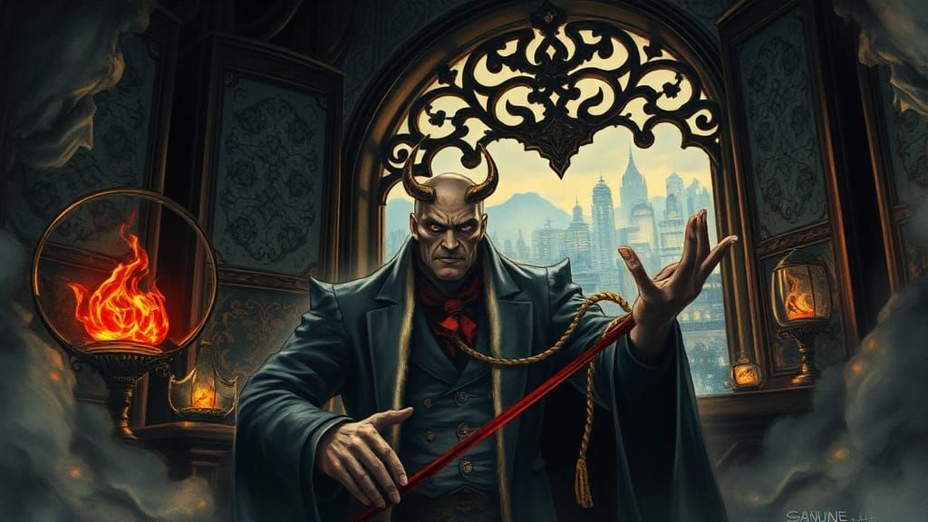 Greed in Mystical Lair: Shonen Anime Impasto Art