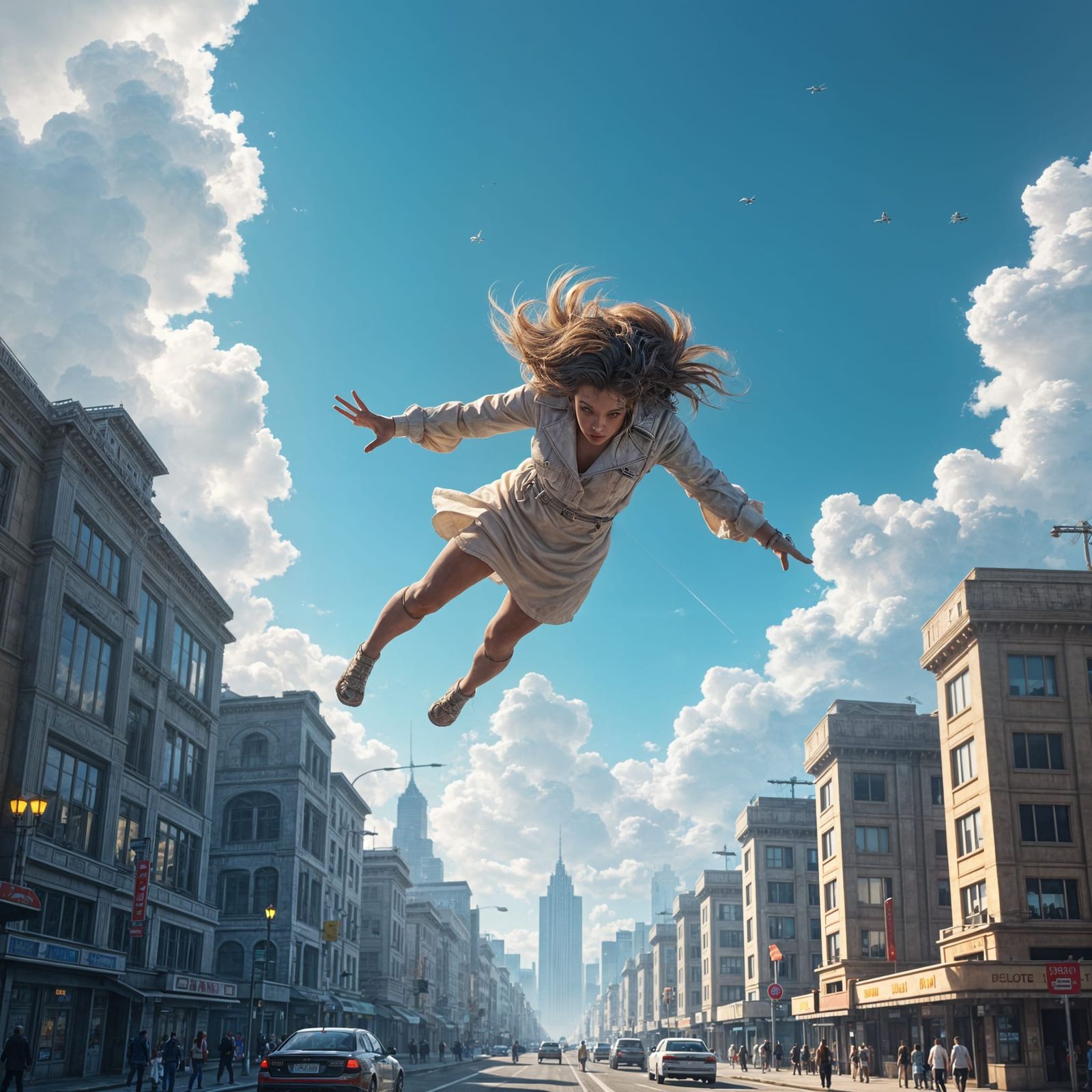 Dramatic Skydiving View in Detailed Matte Painting