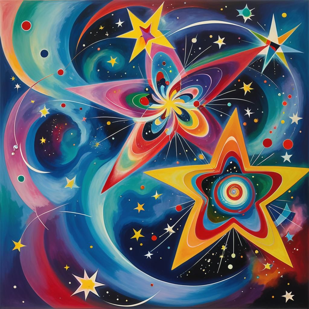 Abstract Geometric Maelstrom of Fluorescent Stars