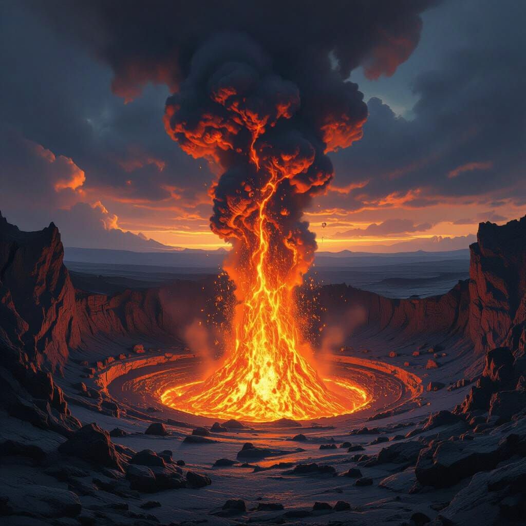 Magma Geyser Erupts in Obsidian and Platinum Caldera