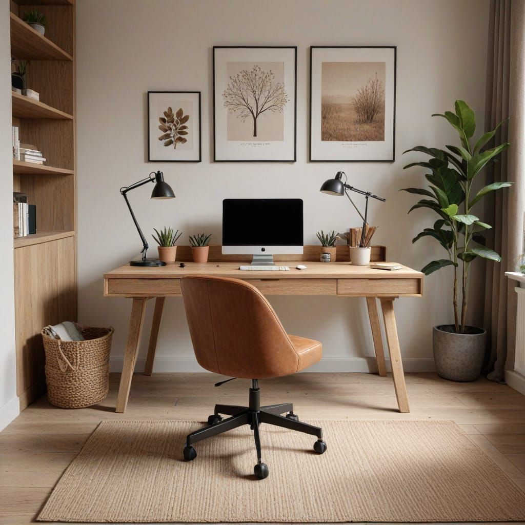 Modern Dutch Home Office in Warm Minimalist Style