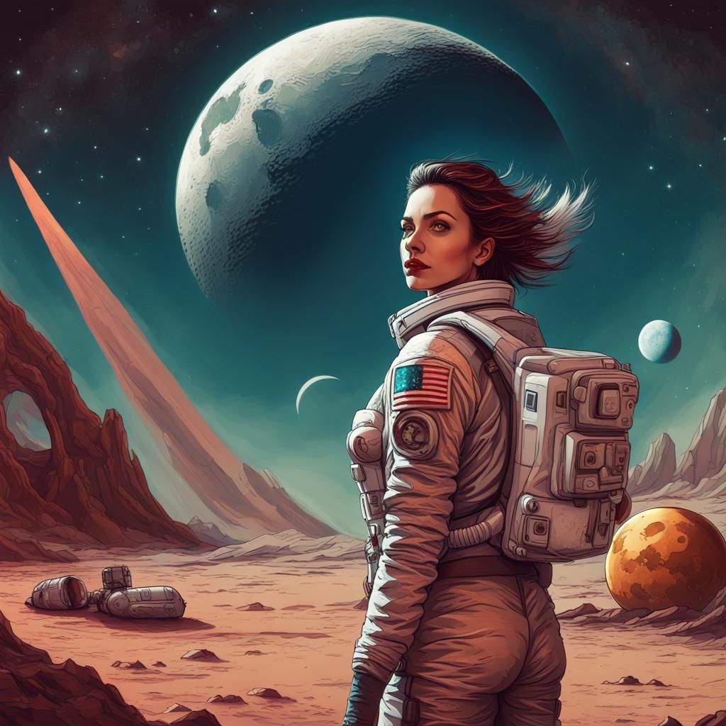 Astronaut on Alien Planet: Fantasy Concept Art