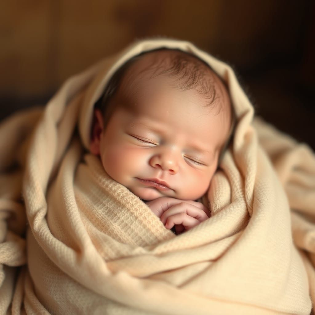 Soothing Newborn in Warm Golden Light