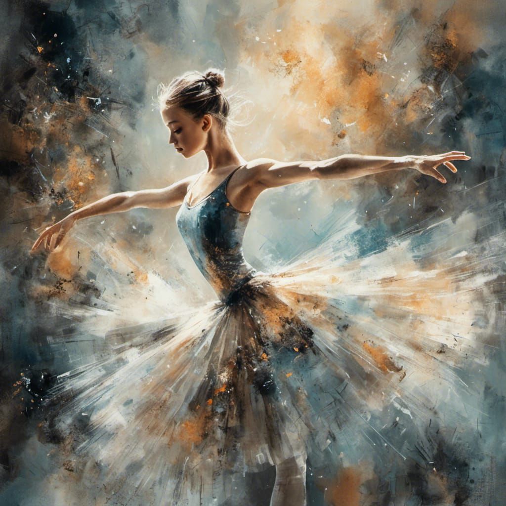Fantastic Ballerina in Luminous Watercolor Style