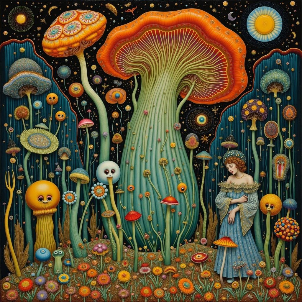 Enchanted Jellyfish Garden in Art Nouveau Style