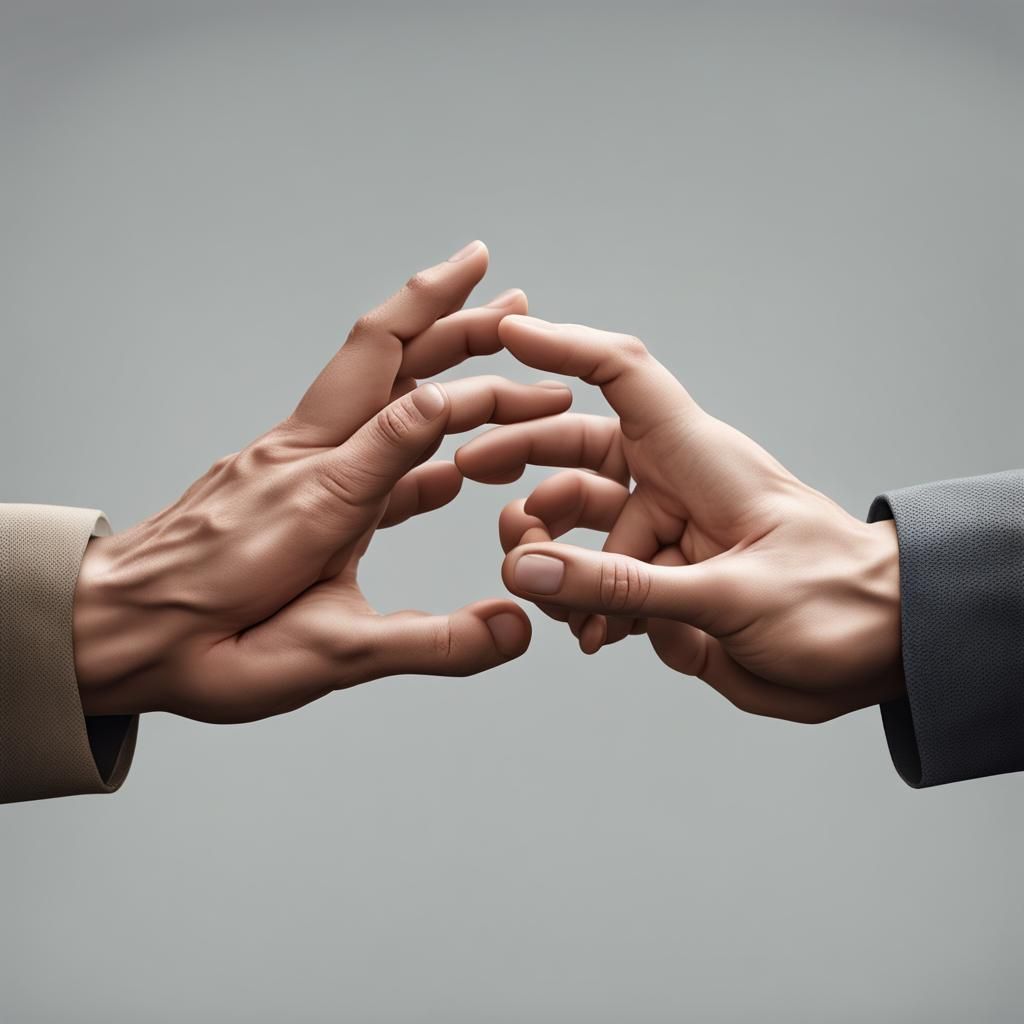 Realistic Photograph of Two Human Hands