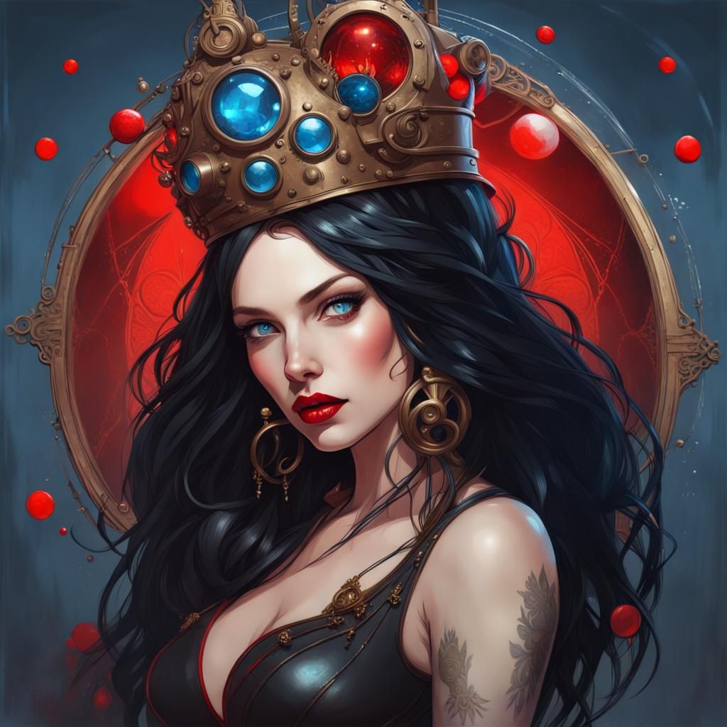 Steampunk Fairy Witch Portrait in Hyperdetailed Style