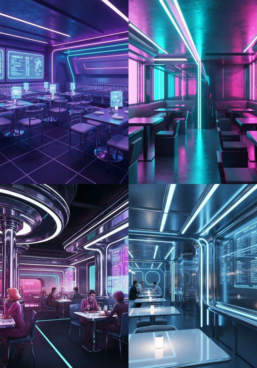 Retro-Futuristic 2010s Restaurant Design