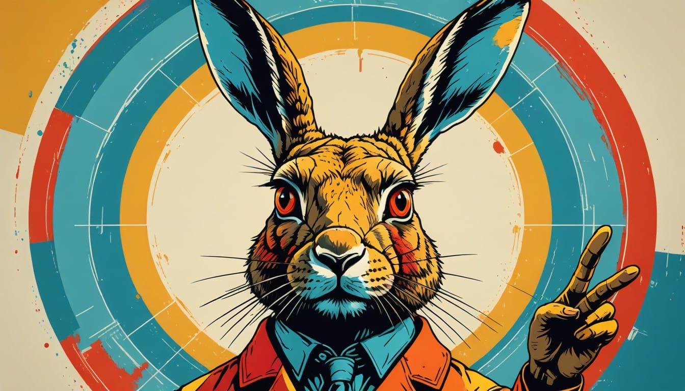 Vibrant Hare in Triadic Colors