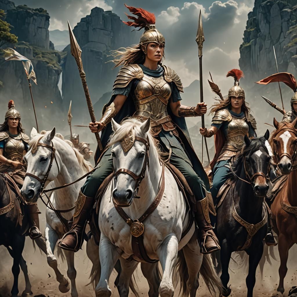Amazon Warriors on Horseback in Greek Mythology