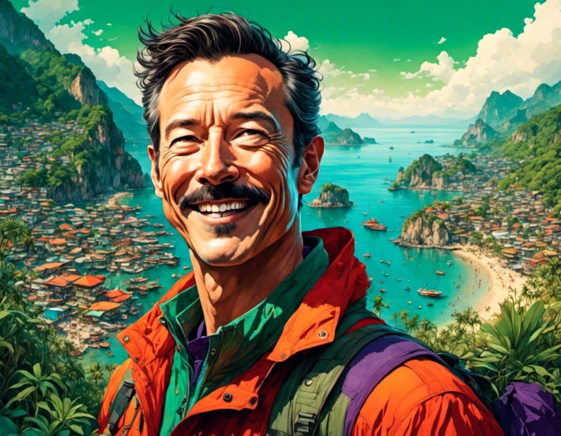 Ted Lasso Views Tropical Island Paradise