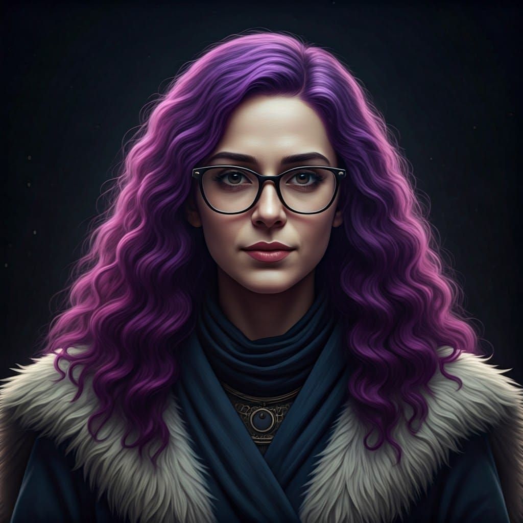 Regal Shumerian Goddess in Lavender Locks