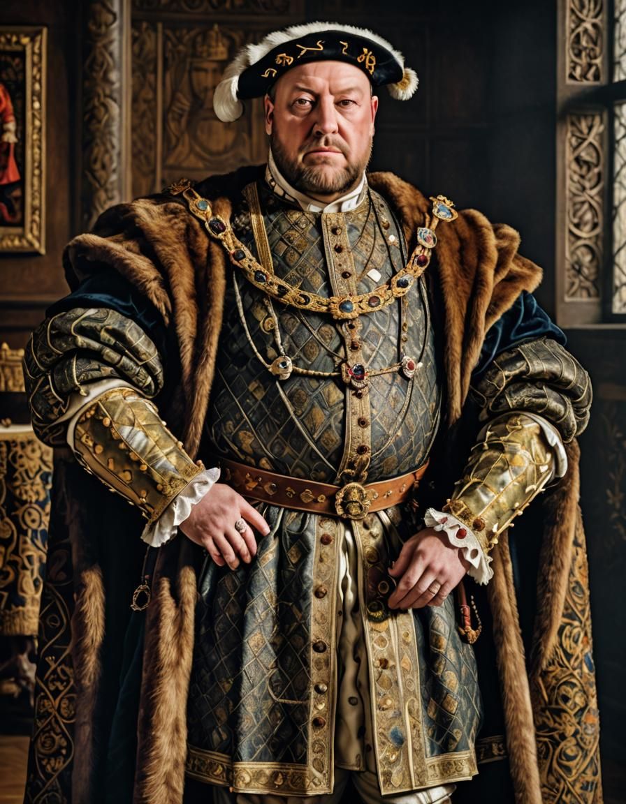 King Henry VIII Portrait in Holbein Style
