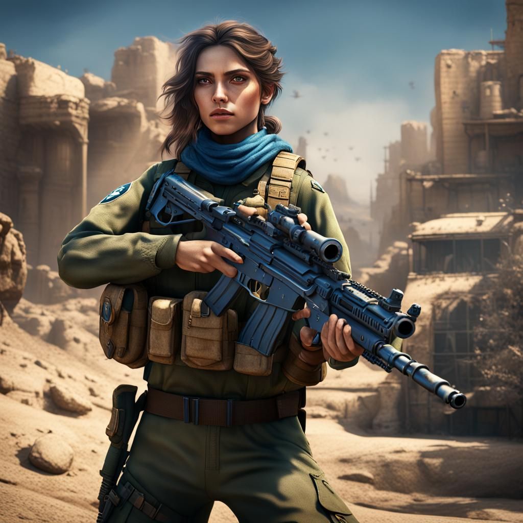 Israeli Soldier in Iran: Detailed Matte Painting