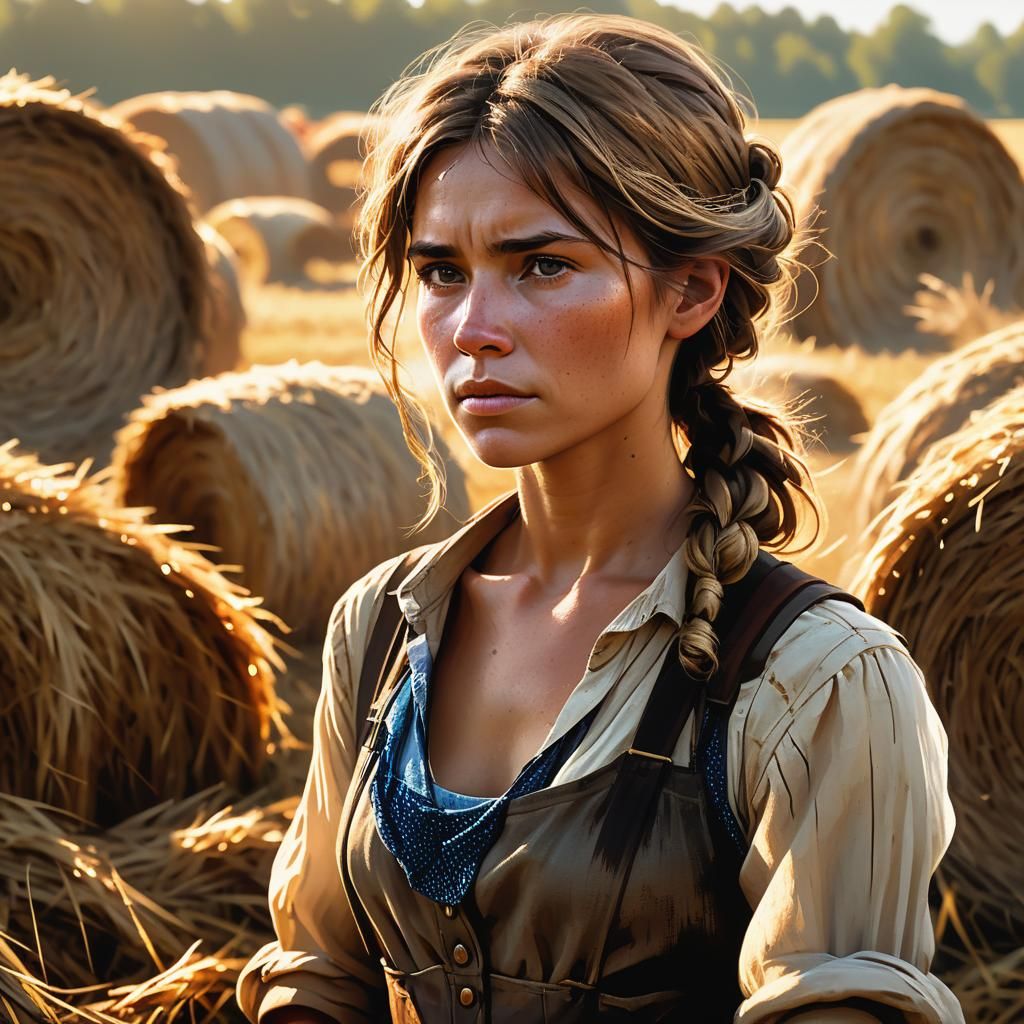 Sun-Drenched Farmer Portrait in Golden Hour