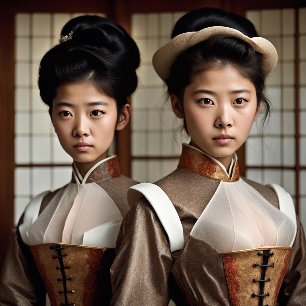 Sisters in Bustles: Professional Portrait Photography
