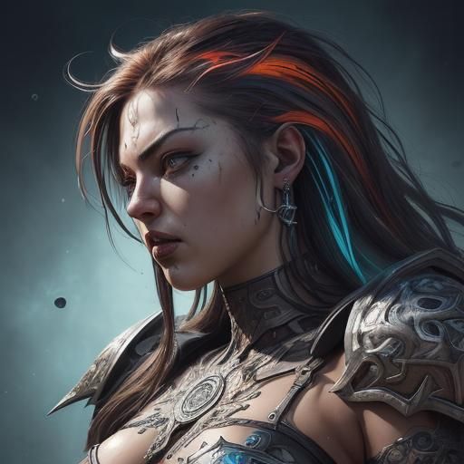 Dramatic Hyperrealistic Portrait in Heavy Metal Style