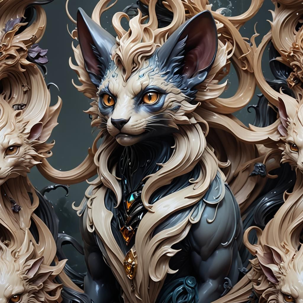 Eldritch Porcelain Vulpix Portrait in Unreal Engine 5
