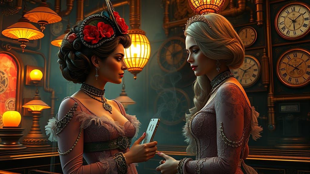 Steampunk Ladies in Victorian Glamour