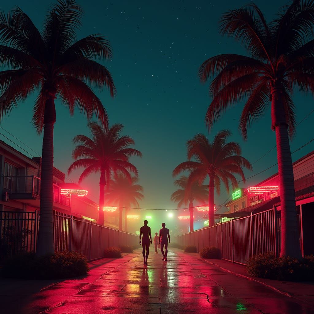 Pulsating Jamaican Dancehall Night Scene