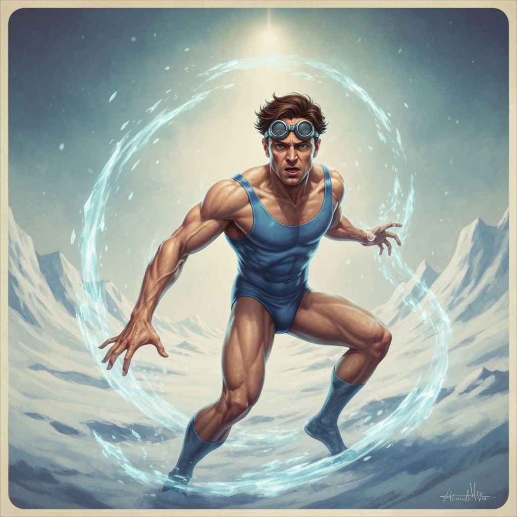 Surreal Arctic Man with Ice Powers, Digital Art