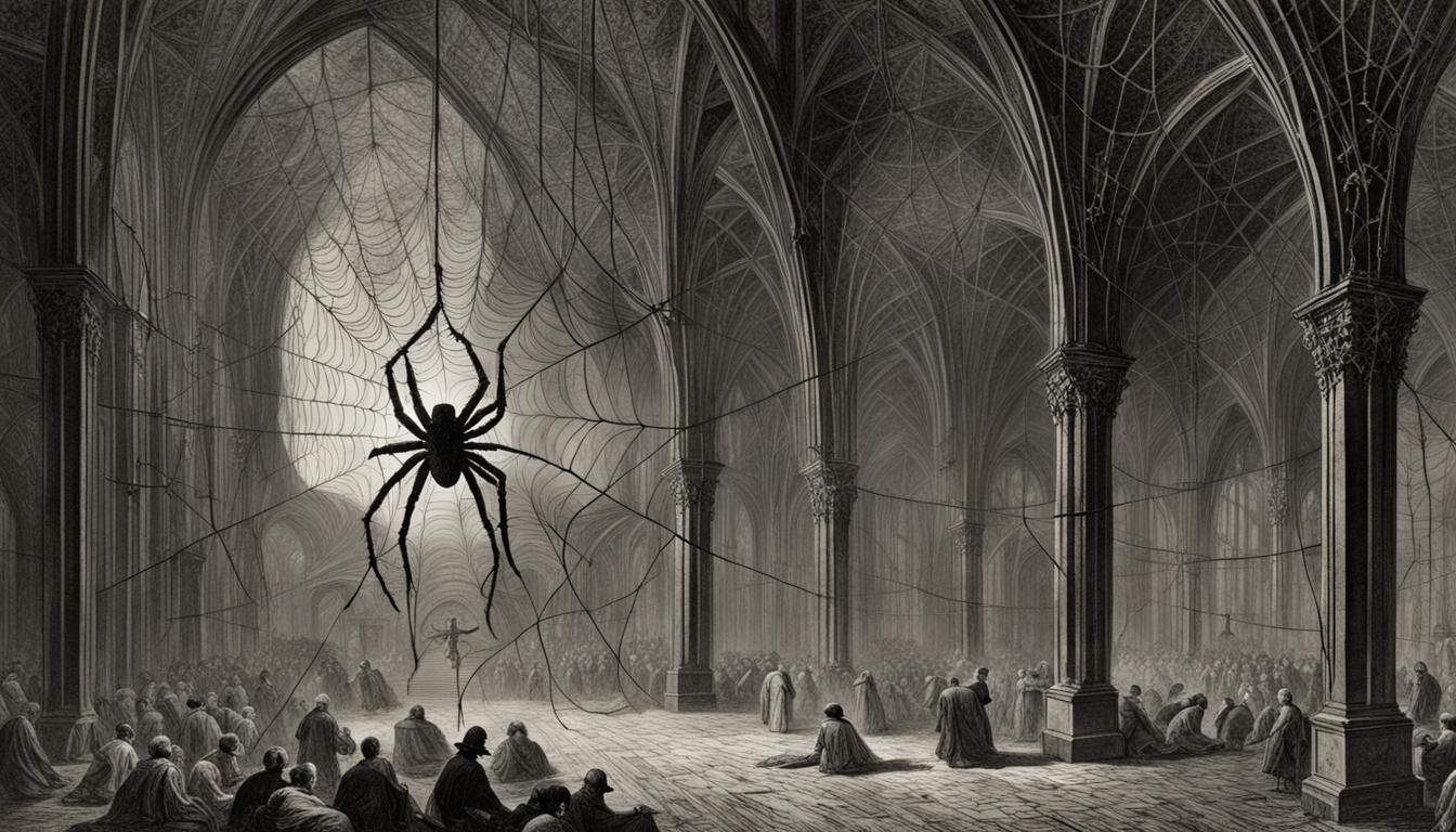 Gothic Spider Web in Volumetric Lighting