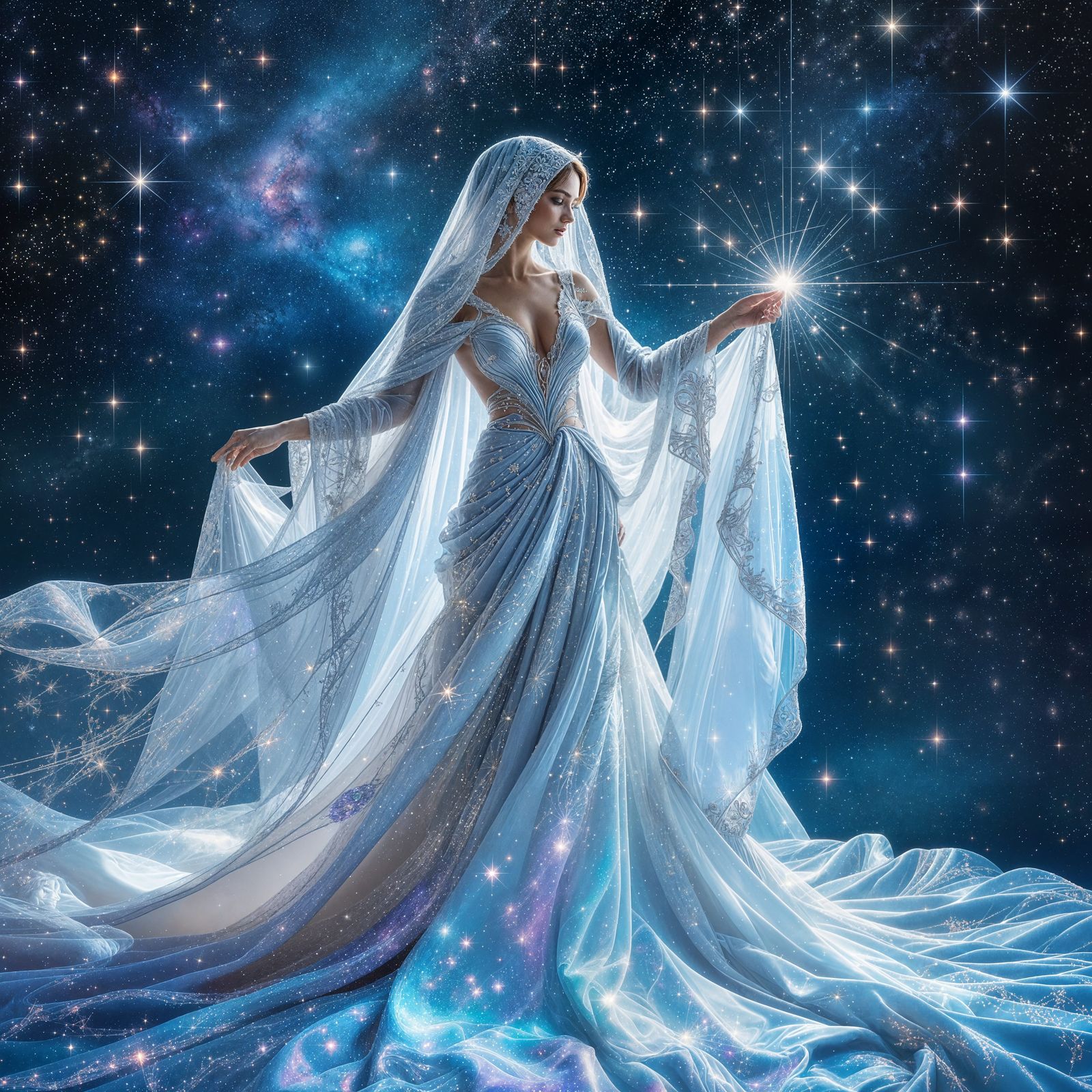 Celestial Seamstress Weaving Starlight Gowns