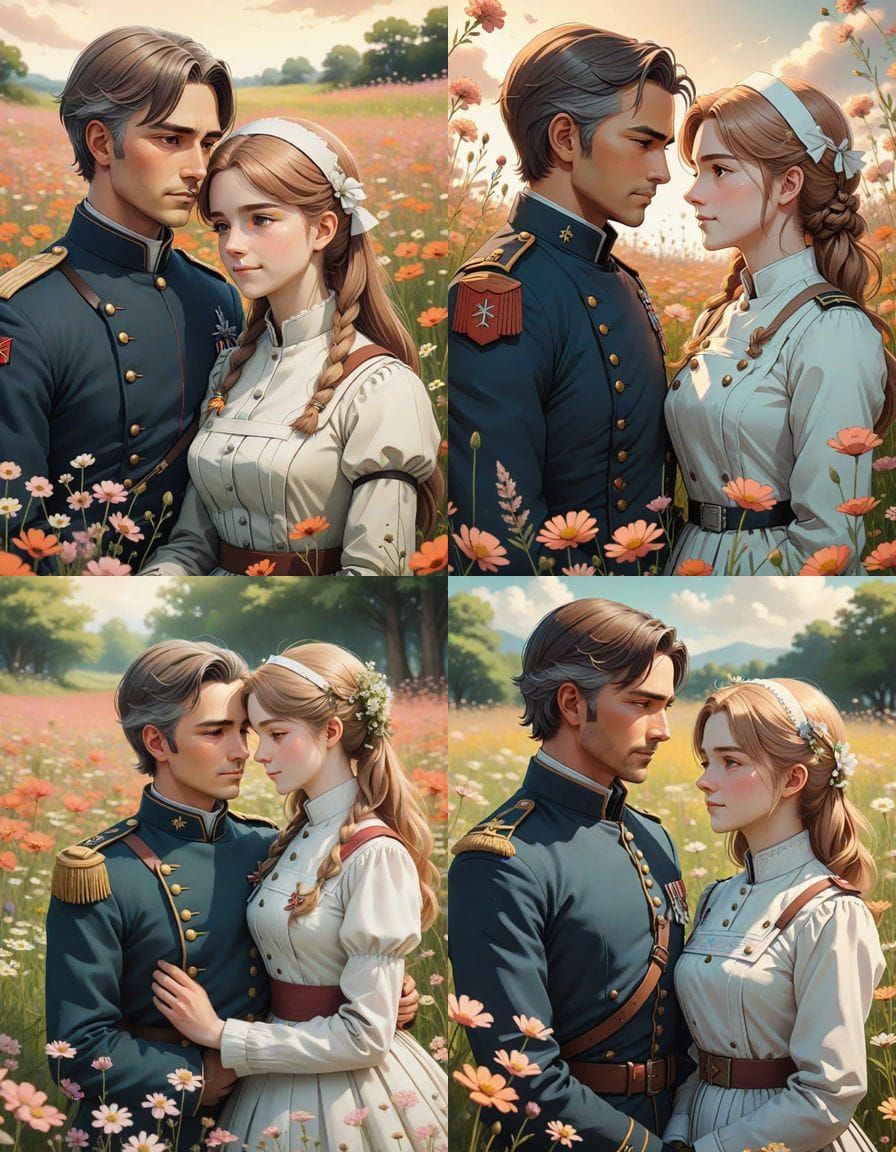 Romantic Anime Portrait in Soft Pastels