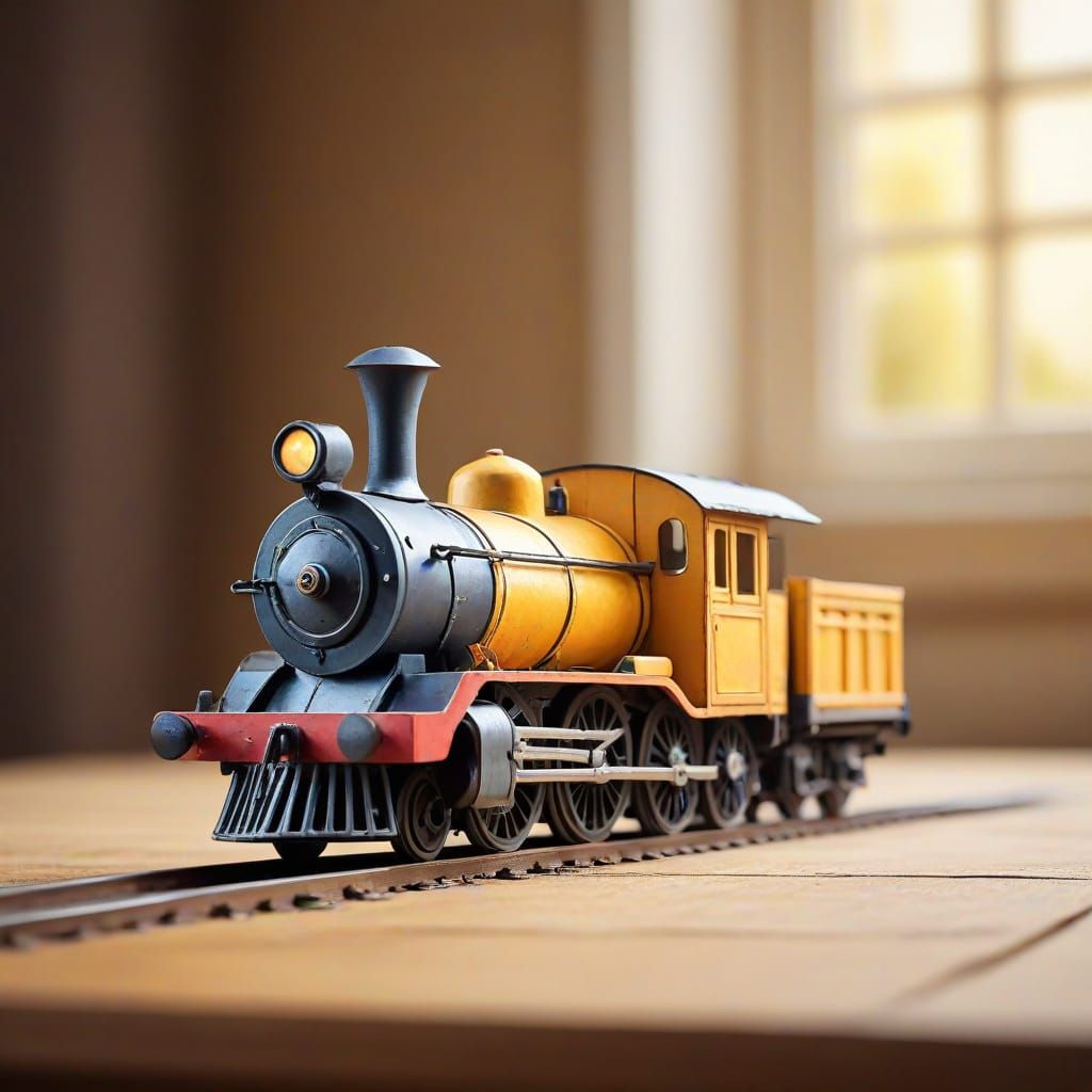 Watercolor Paper Toy Train Concept Art