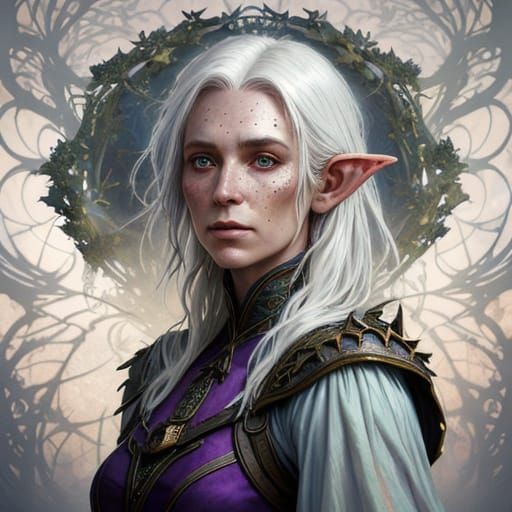 Elven Woman Smoking, Dark Fantasy Concept Art