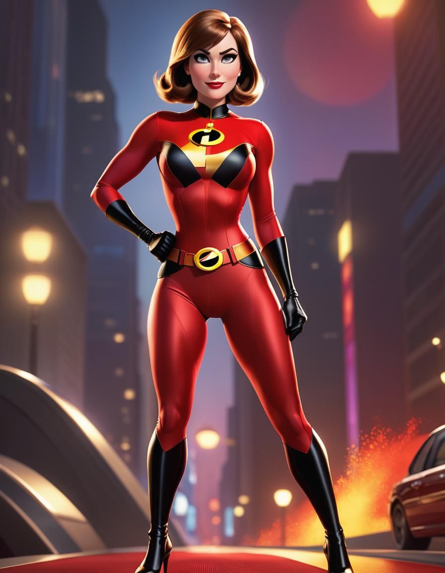Helen Parr: Hyperrealistic Superheroine in Pixar Style
