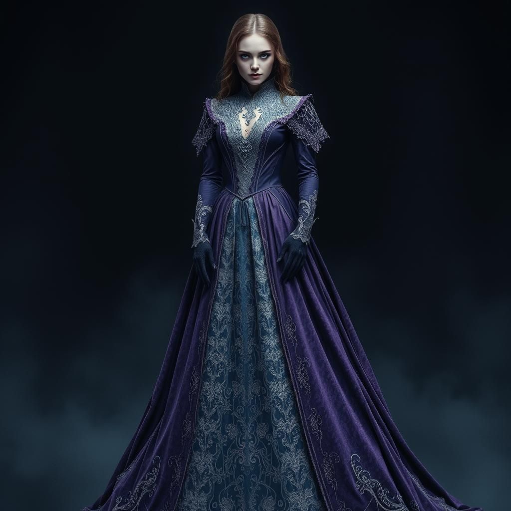 Morgana the Watchful in Majestic Purple Gown