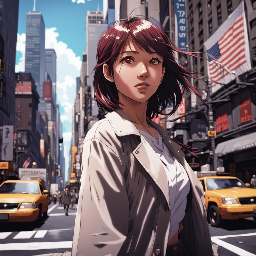 Japanese Anime Woman in New York City