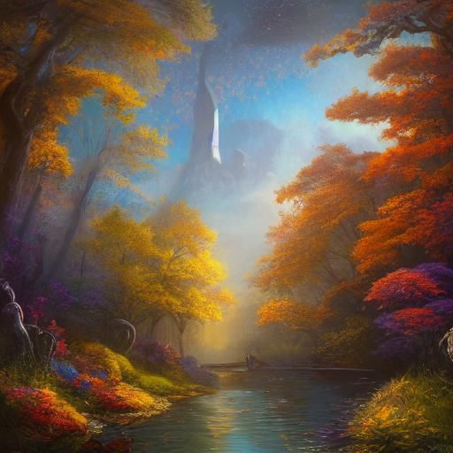 Enchanting Autumnal Forest Collage Art