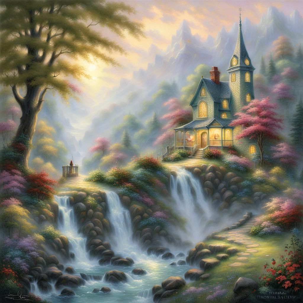 Ethereal Landscape Painting of Hope in Dreamy Mist