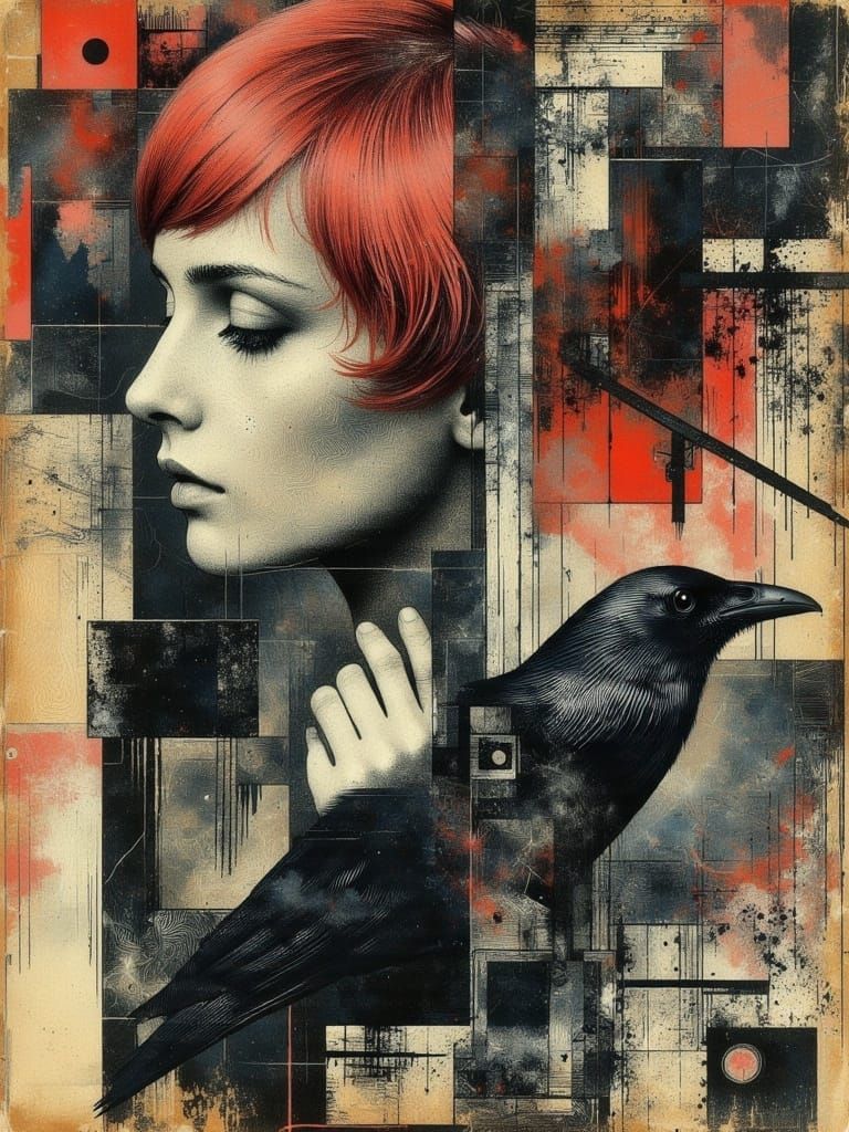 Colorful Ethereal Woman Portrait with Abstract Elements